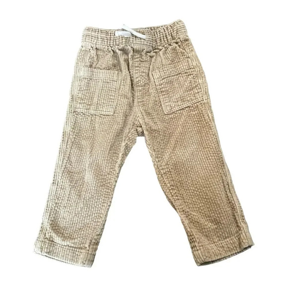 NWOT H&M SZ 18M Baby Corduroy Khaki‎ Tan Beige Pants Drawstring - Picture 1 of 4